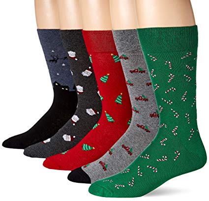 Amazon Brand - Goodthreads Men's 5-Pack Patterned Socks