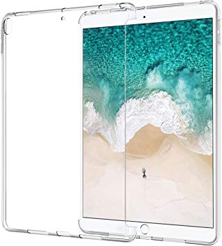ATiC Case Fit New iPad Air (3rd Generation) 10.5" 2019/iPad Pro 10.5 2017, Premium Soft Skin Flexible Bumper Transparent TPU Rubber Back Cover, Crystal Clear (Compatible with Official Smart keyboard)