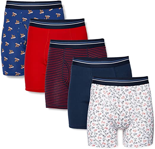 Amazon Essentials Men's 5-Pack Tag-Free Boxer Briefs