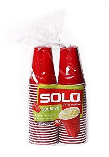 Solo Squared Red Cups, 18 Oz, 50 Count