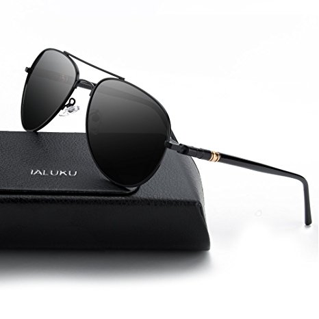 IALUKU Classic Aviator Polarized Sunglasses for Men Women Pilot Coating Lens