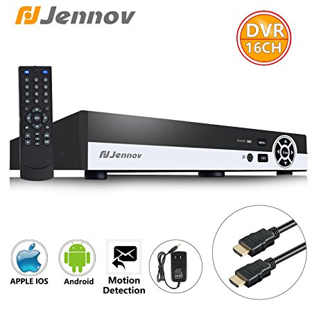 Jennov 16 Channel D1/960H Surveillance Digital Video Recorder Network DVR System For Cctv Security Camera Mobilephone Remote View Motion Detection With Free HDMI Cable
