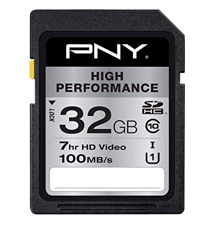 PNY 32GB High Performance Class 10, U1 SD Flash Card (P-SDHC32GU1GW-GE)