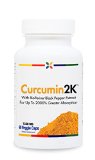 Curcumin2K with BioPerine Black Pepper 1330 mg Turmeric 60 Veggie Caps 3 Pack