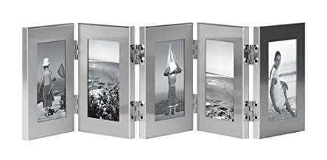 Burnes of Boston C53323 5 Hinged Picture Frame, 2-1/2-Inch by 3-1/2-Inch, Brushed Silver