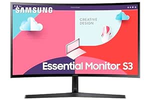 Samsung 27-Inch(68.5Cm) FHD, 1800R Curved 1,920 X 1,080 LCD Monitor, 75Hz, VA Panel, Slim Design, AMD Freesync, Flicker Free, HDMI, Audio Port (LS27C366EAWXXL, Black)