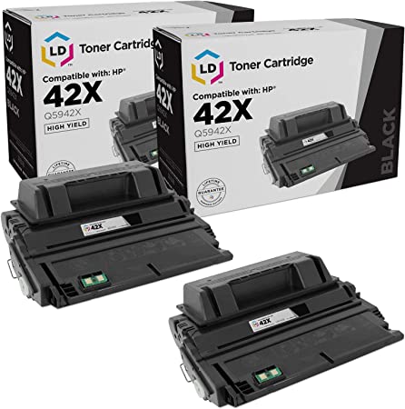 LD Products Compatible Toner Cartridge Replacement for HP 42X Q5942X High Yield (HP 42X Black, 2-Pack) for Laserjet 4250, 4250tn, 4350n, 4250dtn, 4350, 4350tn, 4250dtnsl, 4350dtn, 4250n, 4350dtnsl