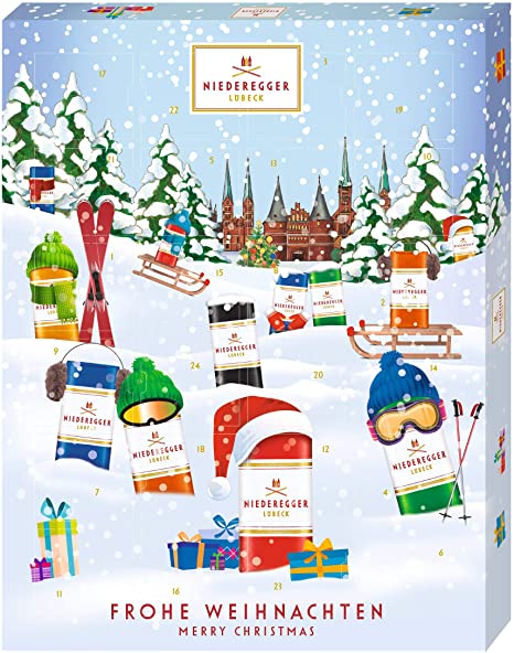 Winter Classics Advent Calendar of Assorted Marzipan 300g