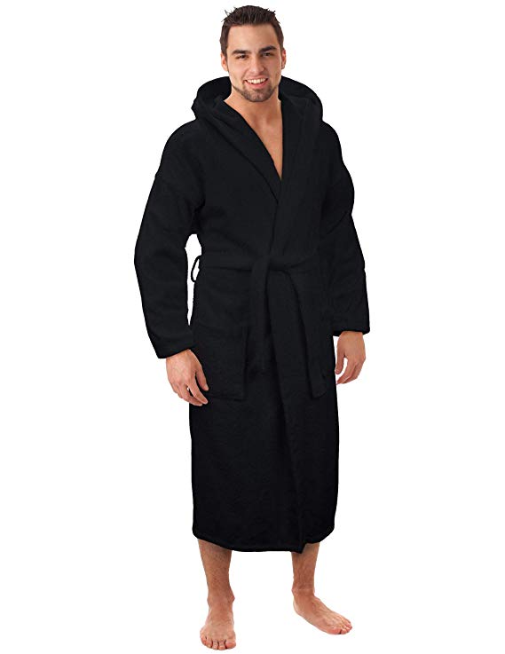 Hooded Terry Bathrobe for Women and Men, Turkish Cotton Terry Cloth Robe