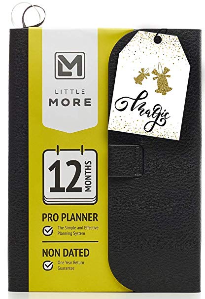 Deluxe Professional Planner for Work-Life Balance - NO Date Personal Organizer (5.7 x 8.5) Set & Achieve Daily, Weekly, Monthly Goals - Diary Notebook for Man and Woman 2019/2020