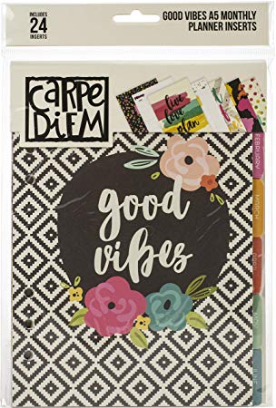 Simple Stories GV10444 Carpe Diem Good Vibes Double-Sided A5 Planner Inserts-Monthly, Undated