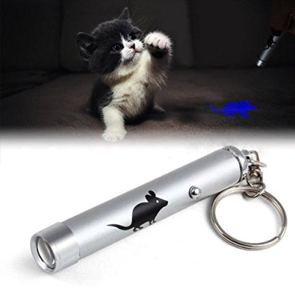Funny Interactive Led Training Cat Play Toy Laser Pointer Pen Mouse Animation PA