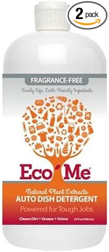 Eco-Me Dish Soaps Auto Dish Detergent, Fragrance-Free 32 fl. oz. (a) - 2pc