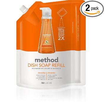 Method Dish Soap Pump Refill, Clementine, 36 Ounce (Pack of 2)