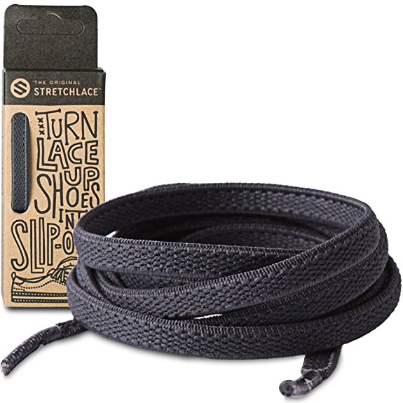 Elastic Stretch No Tie Shoelaces for Kids, Men And Women, Tie Once, No Re-Tie, No Lock, Flat Elastic Shoe Laces, Turns Lace Up Shoes Into Slip Ons, Non Tying Shoe Lace