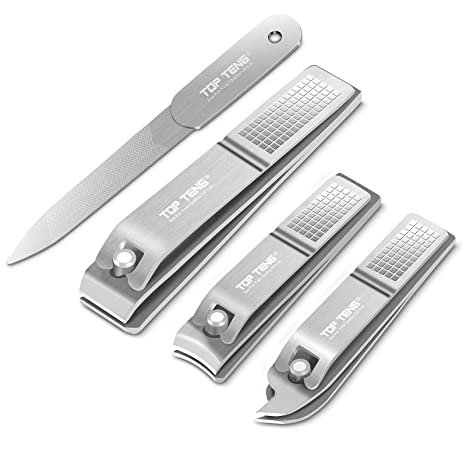 Nail Clippers Set - TOP TENG Sharpest Fingernail & Toenail & Ingrown Nail Clippers with Nail File, Perfect Nail Cutter for Men and Women