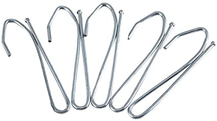 Wenkoni 50 pcs Metal Curtain Hooks Single Prongs Pinch Pleat Drapery Hook for Drapes Tapes (Color: Silver).
