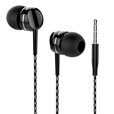USTEK Stereo Sound Earbuds In Ear Earphones Wired Headphones with Mic Black