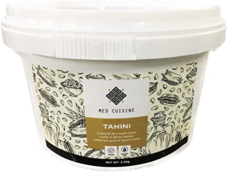 Med Cuisine Tahini - All Natural 100% Roasted Humera Single Origin Sesame Seeds Paste - Vegan, Gluten-Free, Peanut free, Nut free, Soy free, Super food and Paleo. (2.5KG)