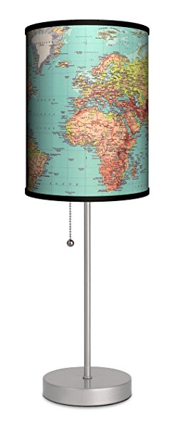 Travel - 1970's Map Sport Silver Lamp