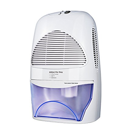 Primacc Dehumidifier, Portable Dehumidifier for Home, Basements and Bedroom with 2L Water Tank, Auto Cut-off and Full-Water Reminder (White)