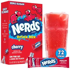 Nerds, Cherry – Powder Drink Mix, Delicious hydration, 12 boxes makes 72 drinks