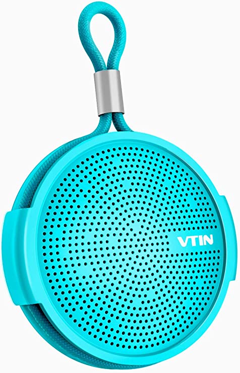 Vtin Soundhot Q1 Portable Bluetooth Speaker, 8W Waterproof Bluetooth Speaker with Loud HD Sound, 10H Playtime Shower Speaker with Suction Cup, Built in Mic, Support SD Card, for Shower, Pool, Beach