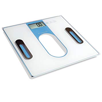 CrazyGadgetÂ® Digital Precision Home Bathroom Weighing Scan Body Fat Water Composition Hydration Muscle Bone Monitor Scale - Super Slim (Blue)