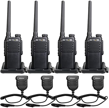 Retevis RT47 IP67 Waterproof Walkie Talkies, Long Range Two Way Radios for Adults, Rugged Rechargeable Portable 2 Way Radios with Speaker Mic Commercial Warehouse(4 Pack)