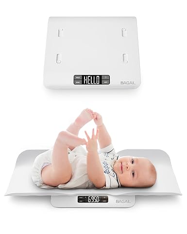 BAGAIL Baby Scale with Safe and Comfortable Tray, Large LCD Display, Tare and Hold Functions, Multipurpose Digital Weighing Scale, Can Be Served As Infant Scale, Toddler Scale, or Pet Scale