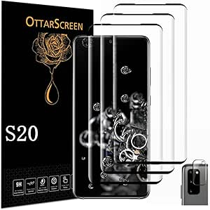 Galaxy S20 Screen Protector, 3 Pack Tempered Glass Screen Protector, 3 Pack Camera Lens Protector, 3D Glass 9H Hardness Tempered Glass Screen Protector for Samsung Galaxy S20【3 1 Pack 】