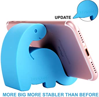 Plinrise Animal Desk Phone Stand, Update Dinosaur Stripe Silicone Office Phone Holder, Creative Phone Tablet Stand Mounts, Size:1.3" X 3.1" X 2.8" (Sky Blue)
