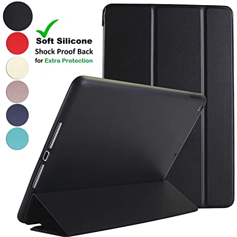 DuraSafe Cases for iPad Air 3 (3rd Gen) 10.5" 2019 [ A2152 A2123 A2153 A2154 ] Soft Silicone Back (for Extra Shock Protection) Ultra Slim Smart Cover Auto Sleep/Wake - Black