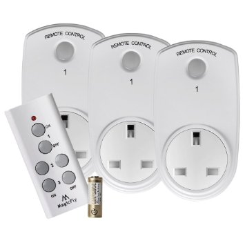 Magicfly Wireless Remote Control Sockets Operated 100ft Range for Lamps Lights and Power Strips Battery Included 1 Remote3 Outlets