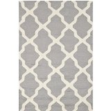 Safavieh Cambridge Collection CAM121D Handmade Silver and Ivory Wool Area Rug 4 feet by 6 feet 4 x 6