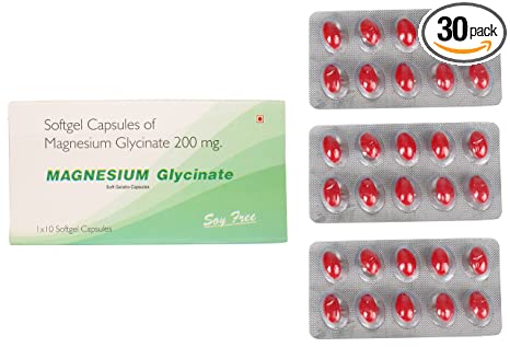 Magnesium Glycinate Softgel Capsules 200 mg - 30 Capsules