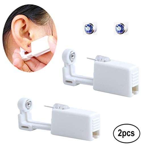 Hermosa Ear Piercing Gun Earring Disposable Ear Stud Gun Sterile No Pain Ear Piercing Gun 2 Pack