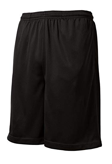 Joe's USA Men's Moisture-Wicking Long Mesh Shorts with Pockets in Sizes XS-4XL