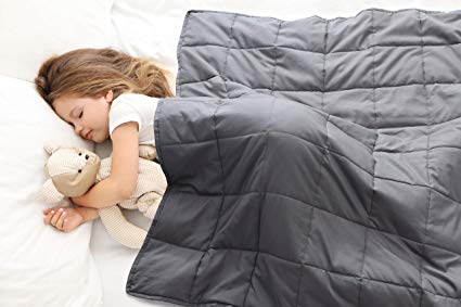 Love's cabin Weighted Blanket 10 lbs for Kids (41''x60'', Grey) 100% Organic Cotton Toddler Weighted Blanket with Glass Beads, Extra Soft Heavy Blanket (Anti-Dirty,Anti-mite,Incredible Touch)