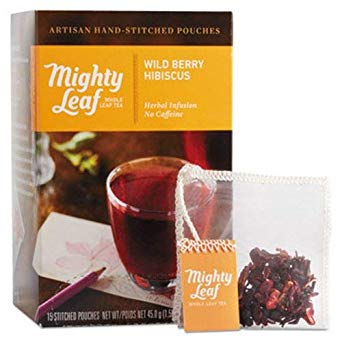 Whole Leaf Tea Pouches, Wild Berry Hibiscus, 15/Box