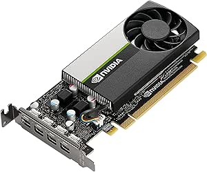 PNY NVIDIA T1000 8GB Professionelle Grafikkarte 8GB GDDR6 PCI Express 3.0 x16, Single Slot, 4X Mini-DisplayPort, 8K Support, Ultraleiser aktiver Lüfter, Schwarz