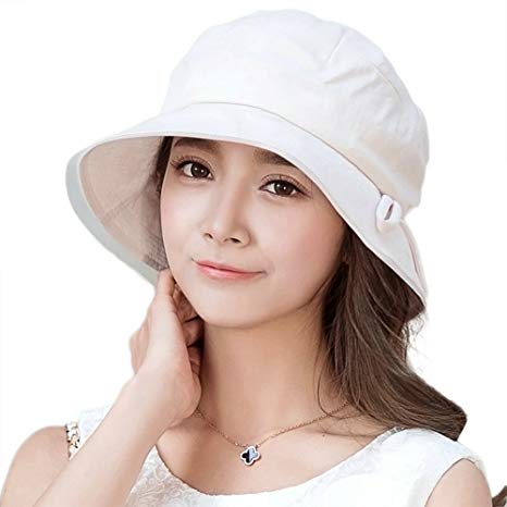Siggi Ladies Bucket Summer Sun Hat Foldable Beach Cap Wide Brim UPF50  Packable for Women