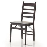 Cosco 2-Pack Wood Folding Chair with Vinyl Seat and Ladder Back Espresso