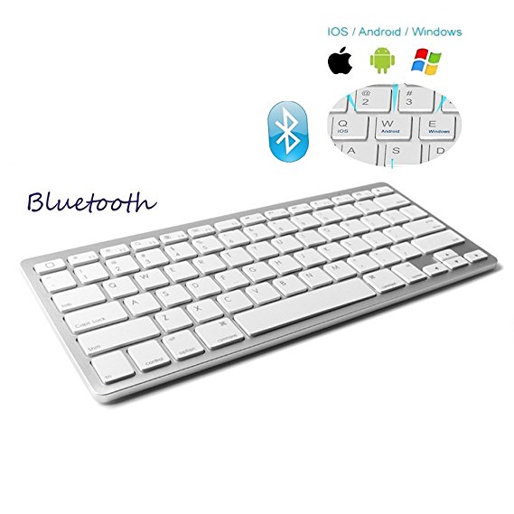 Bluetooth Wireless Universal Business Keyboard, Dingrich Ultra Slim Thin QWERTY Layout Keyboard Suit for All IOS Mac iPad iPhone Android Samsung Windows Laptop Computer PC Smart Phones TV Box