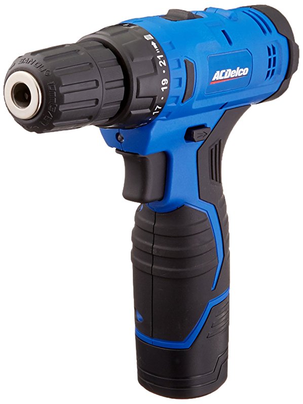 ACDelco ARD12126P 12V Lithium-Ion Cordless 2-Speed 3/8” Drill Driver Kit (10 Bits, Battery, Charger)