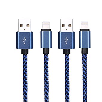 USB Syncing Cord Cable Extra Long Nylon Braided USB Cord Charging Cable For iPhone 7,7 plus, iPhone 6s,6s plus, 6 Plus, 6,iPod and iPad