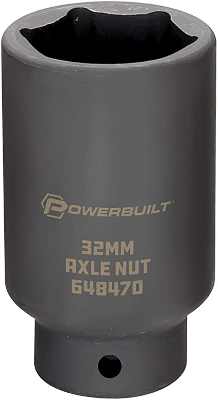 Powerbuilt 648470 1/2-Inch Driver by 32mm Axle Nut Socket