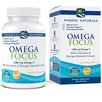 Nordic Naturals Omega Focus Cognitive Support - High Quality Omega-3s and Key Nutrients Help Optimize Neurological Health and Support Mental Focus*, 60 Soft Gels