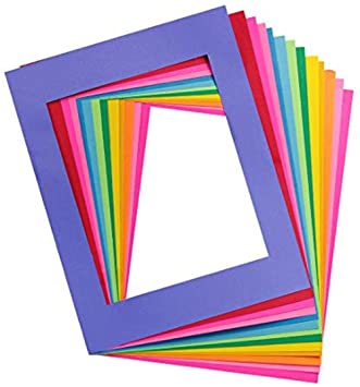 Hygloss Products 24-Pack Bright Specialty Frames, Large (11" x 14"), 12 Assorted Colors 24 Count