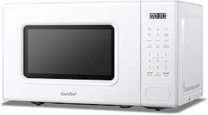 COMFEE' Forno a Microonde Digitale, 700W, 20L, 6 Menù Preimpostati, Express Cook, 11 Livelli di Potenza, Scongelamento, Funzione di Memorizzazione - Bianco - CM-E202CC(WH)